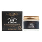 Lanocrème New Zealand Bee Venom Rejuvenating Face Mask shown with its dark gray outer box and the open jar of mask cream next to it on a white background.